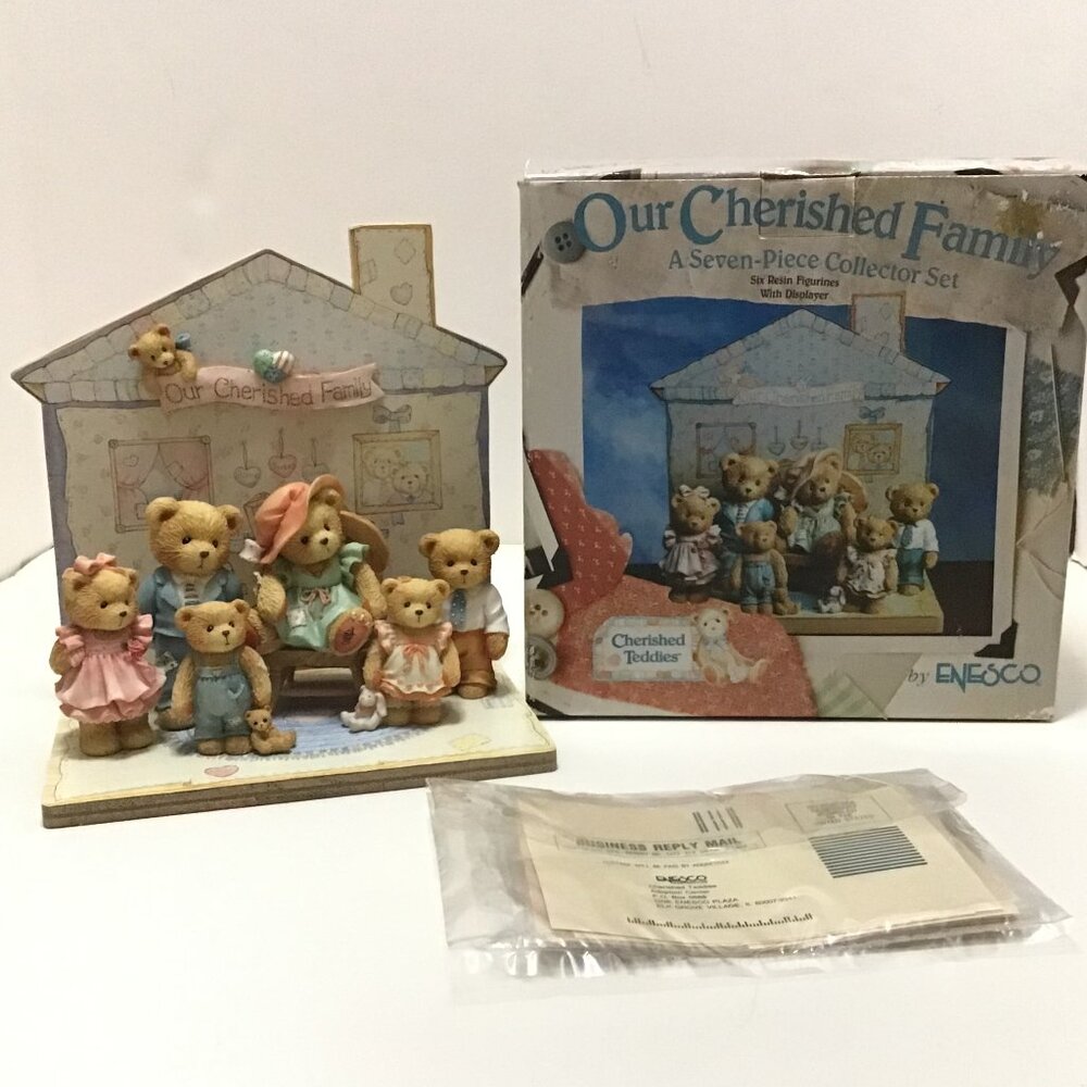 Cherished Teddies 651125 Our Cherished Family A Seven Piece Collector Set Vtg - Picture 2 of 8